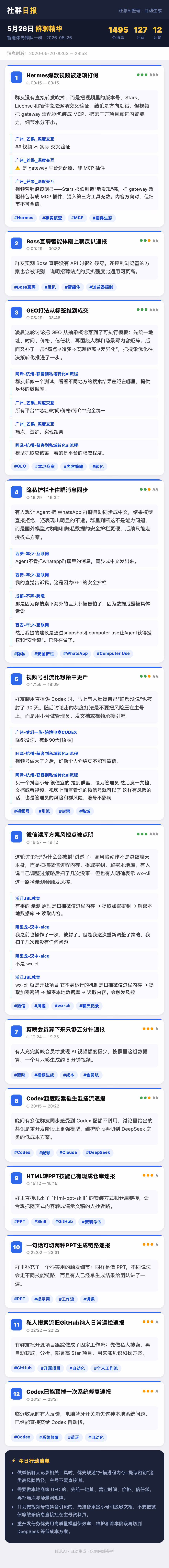 智能体先锋队一群 5月26日 · 周二 群精华