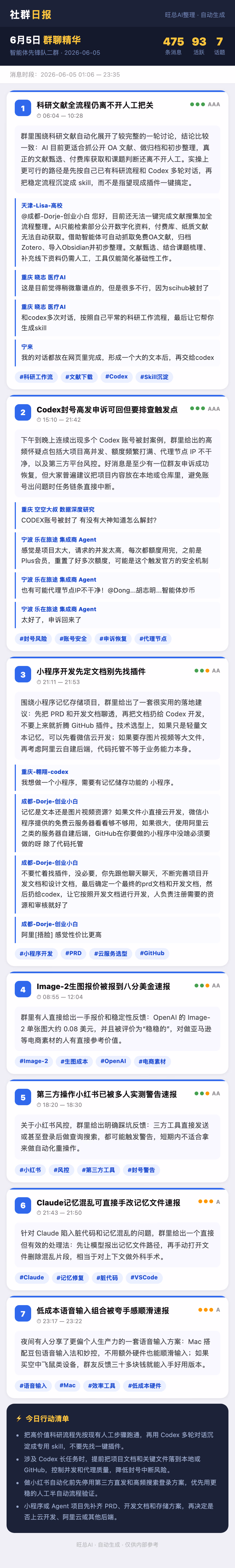 智能体先锋队二群 6月5日 · 周五 群精华