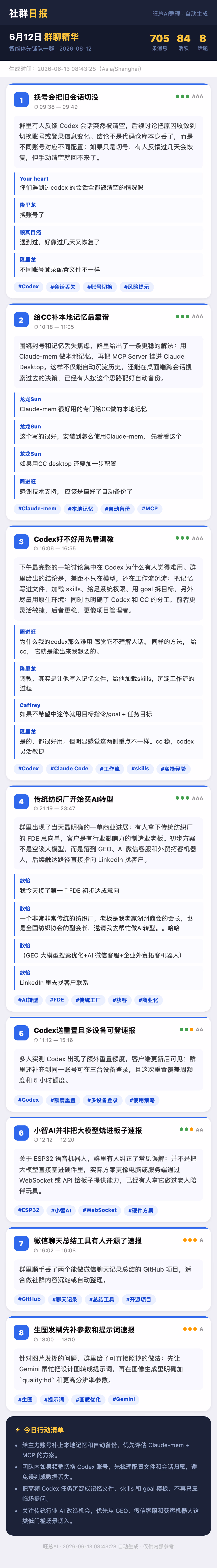 智能体先锋队一群 6月12日 · 周五 群精华