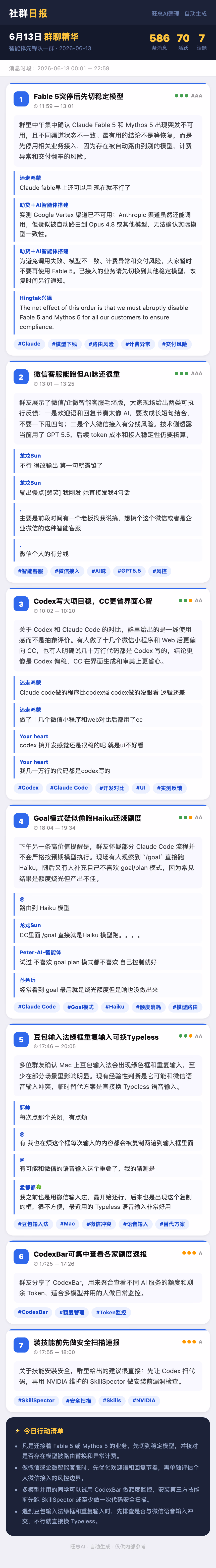 智能体先锋队一群 6月13日 · 周六 群精华