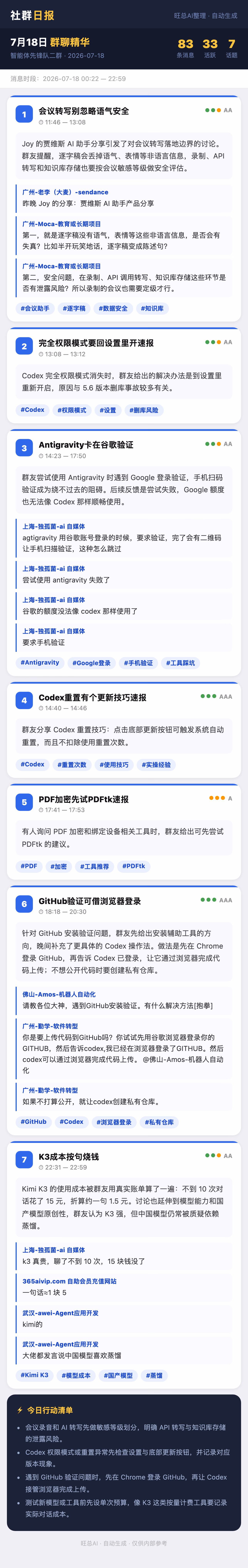 智能体先锋队二群 7月18日 · 周六 群精华