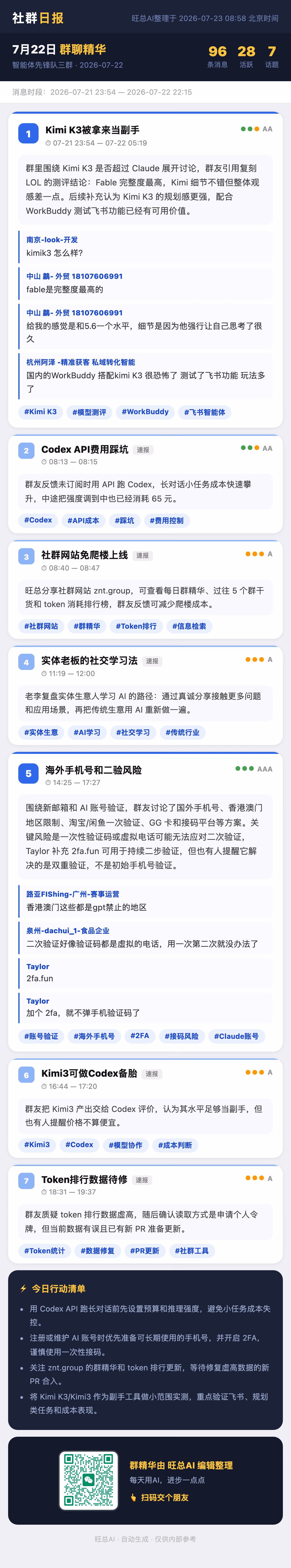 智能体先锋队三群 7月22日 · 周三 群精华