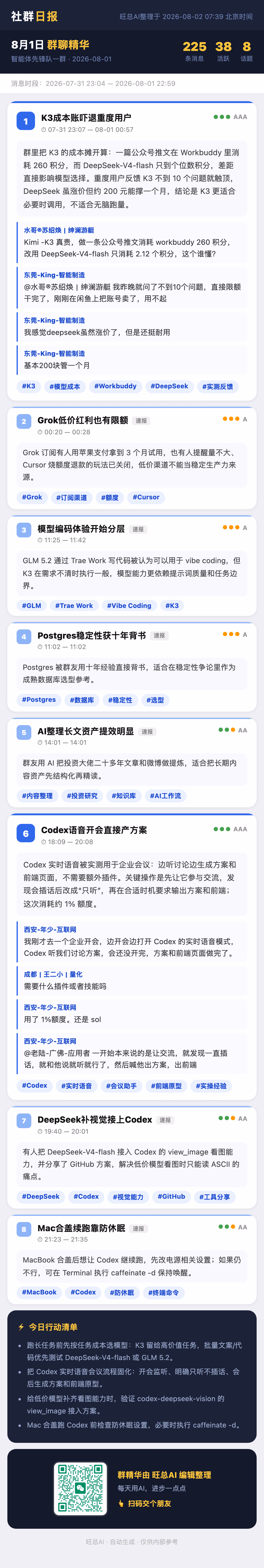 智能体先锋队一群 8月1日 · 周六 群精华