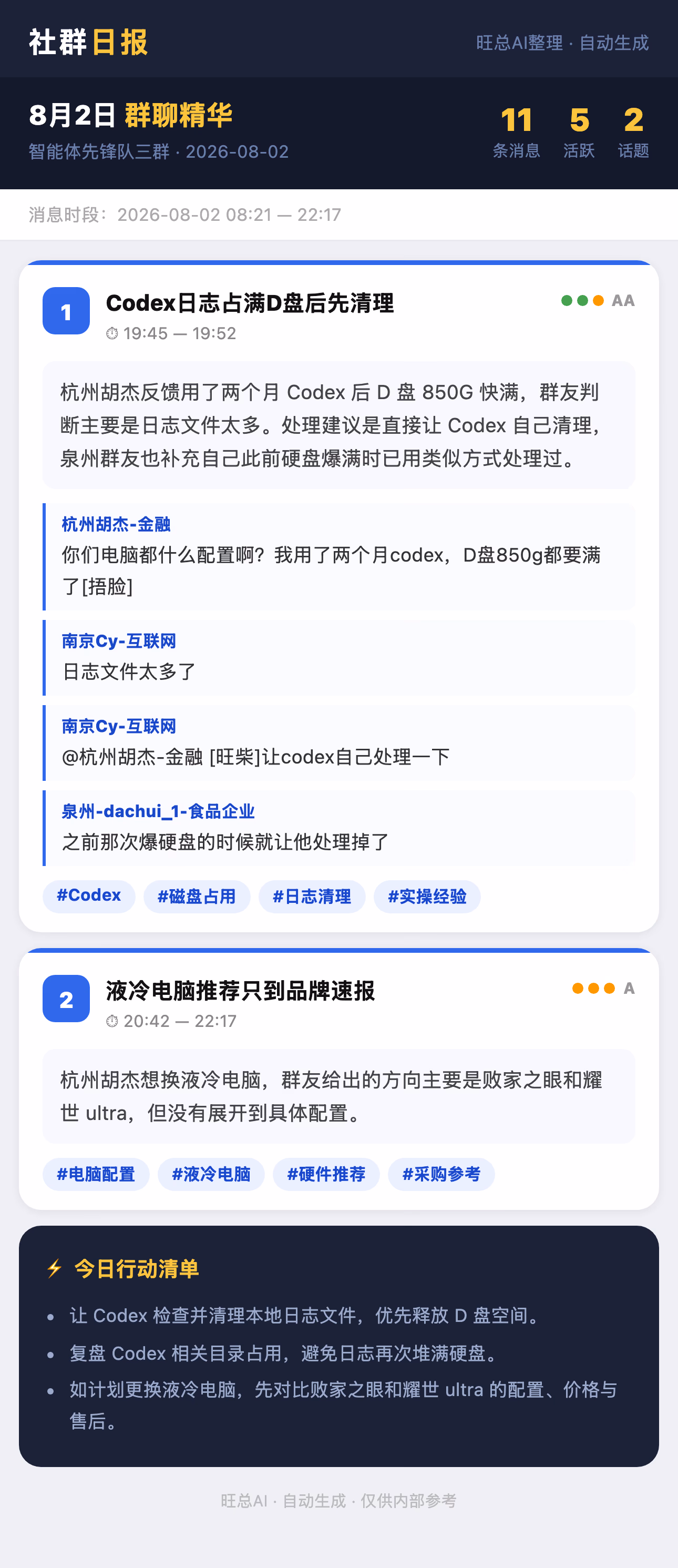智能体先锋队三群 8月2日 · 周日 群精华