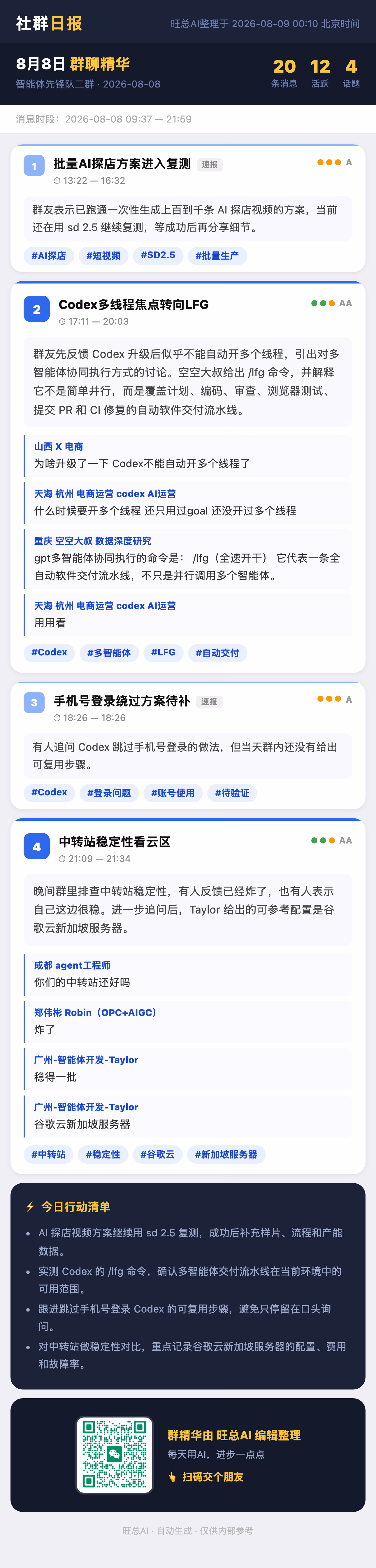 智能体先锋队二群 8月8日 · 周六 群精华