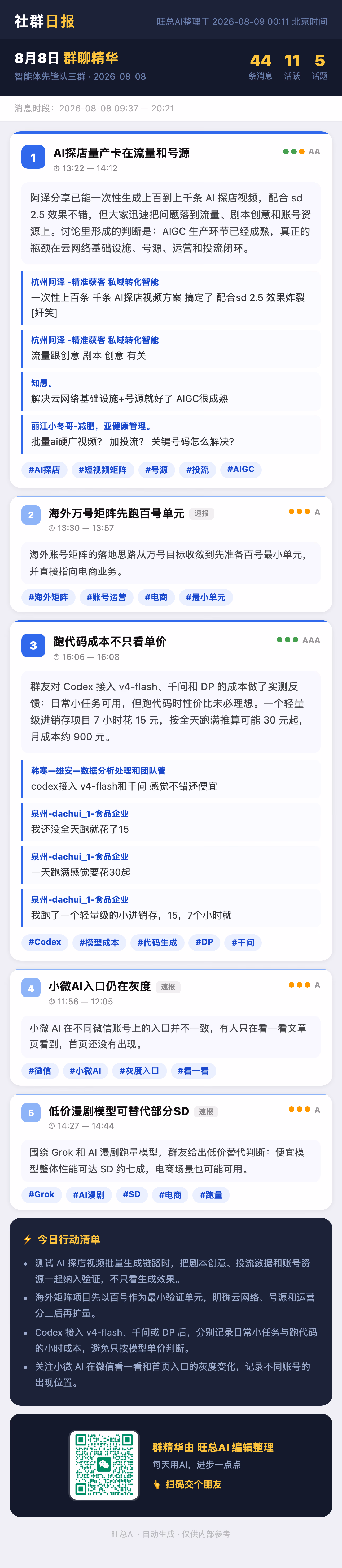 智能体先锋队三群 8月8日 · 周六 群精华