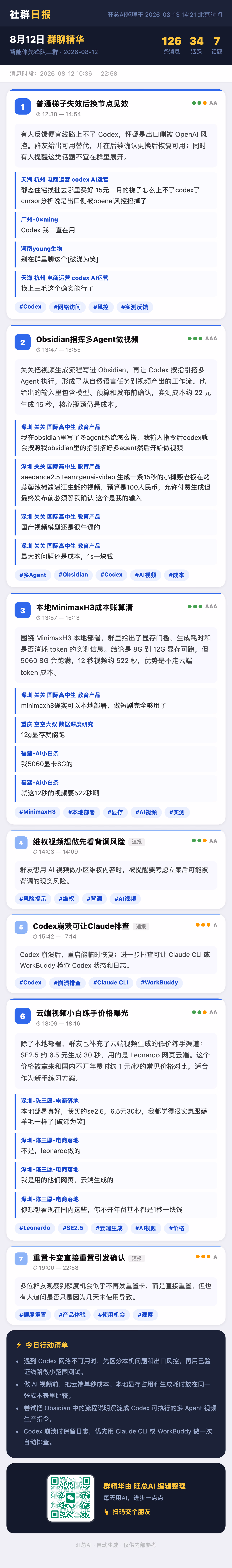智能体先锋队二群 8月12日 · 周三 群精华