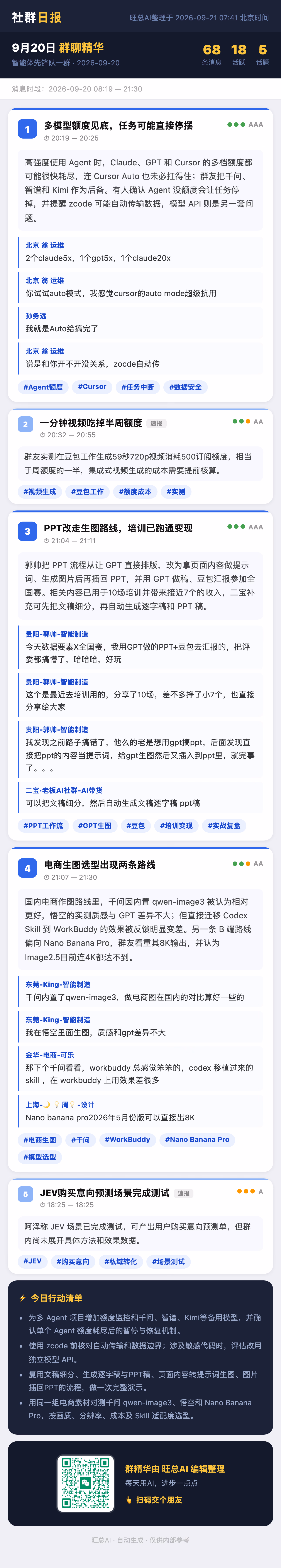 智能体先锋队一群 9月20日 · 周日 群精华