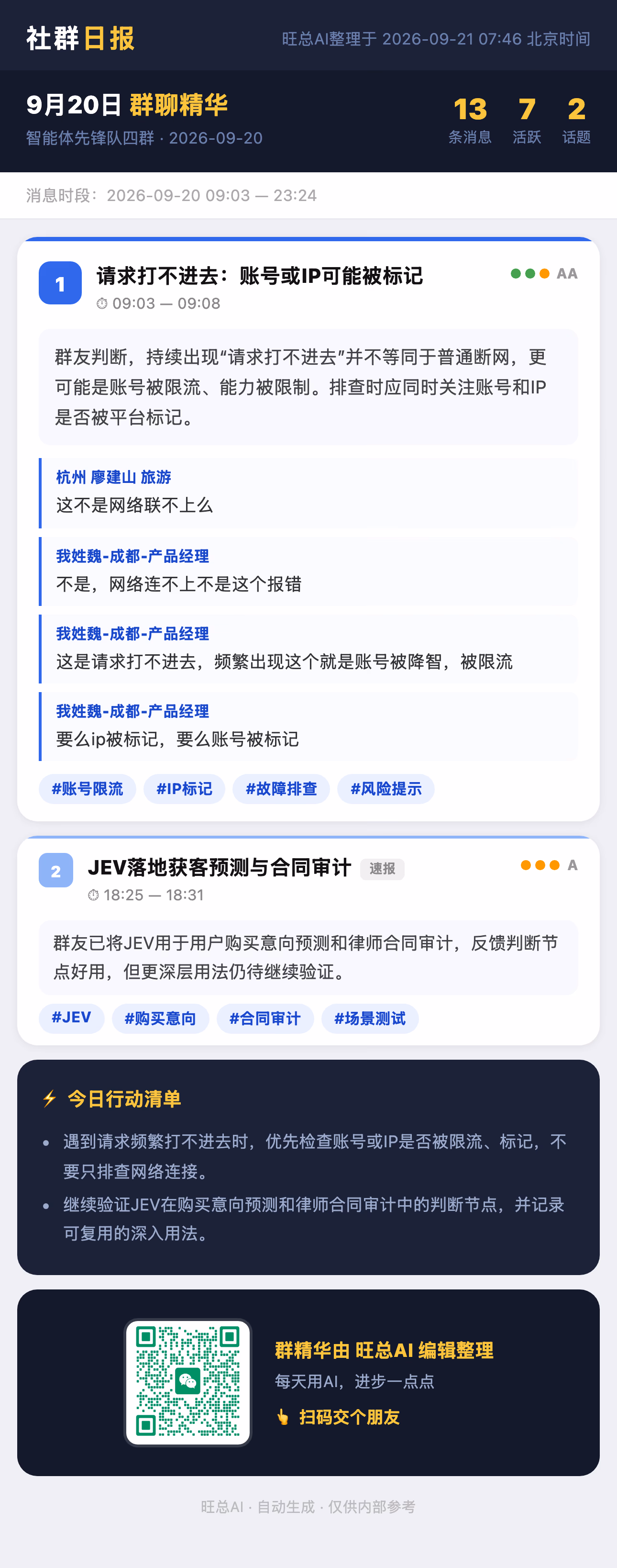 智能体先锋队四群 9月20日 · 周日 群精华