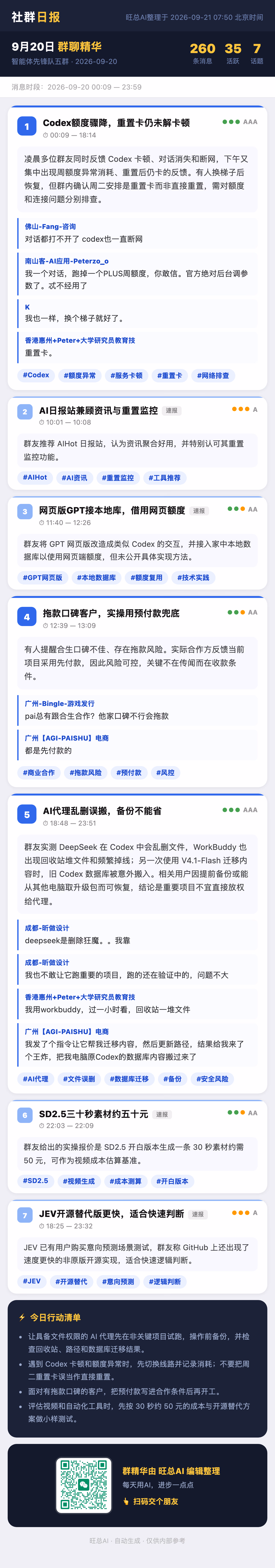 智能体先锋队五群 9月20日 · 周日 群精华