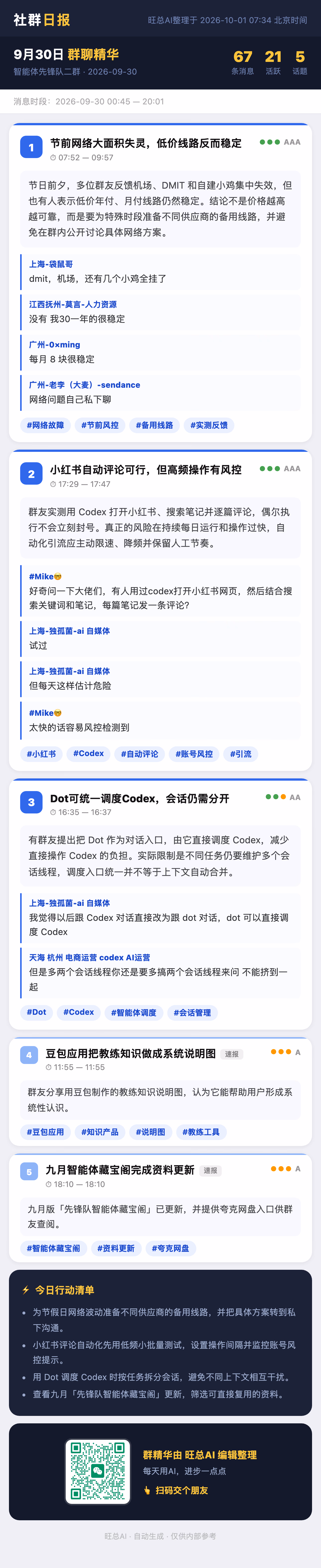 智能体先锋队二群 9月30日 · 周三 群精华