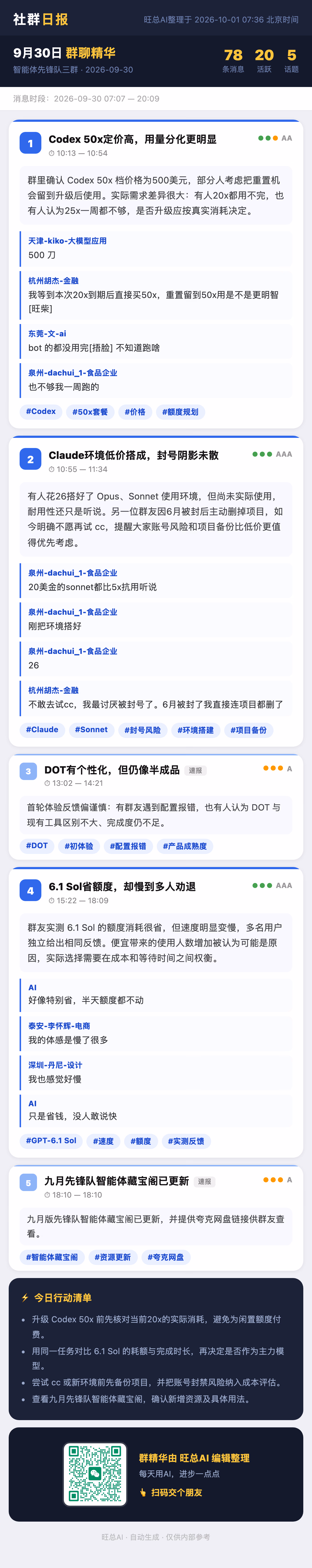 智能体先锋队三群 9月30日 · 周三 群精华