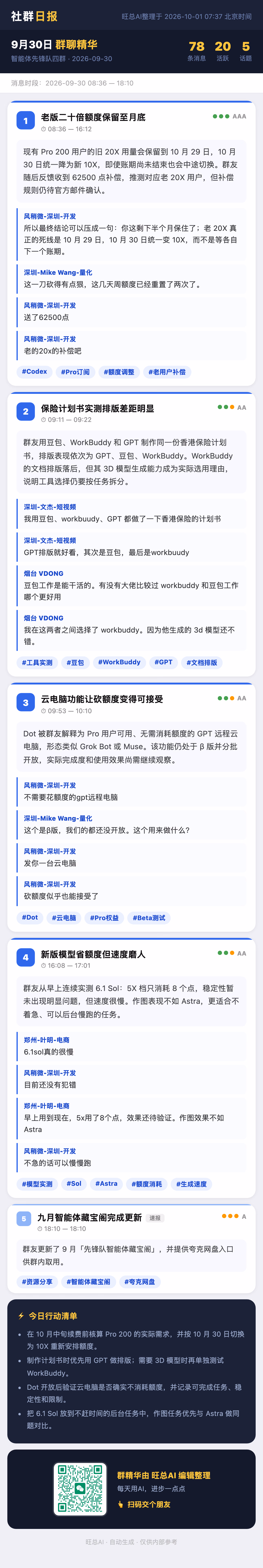 智能体先锋队四群 9月30日 · 周三 群精华