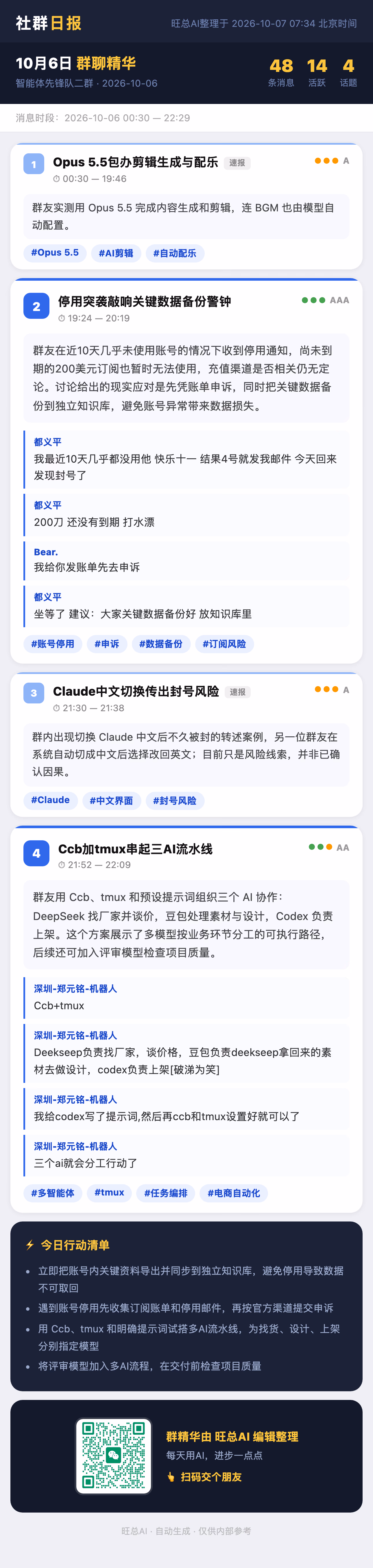 智能体先锋队二群 10月6日 · 周二 群精华